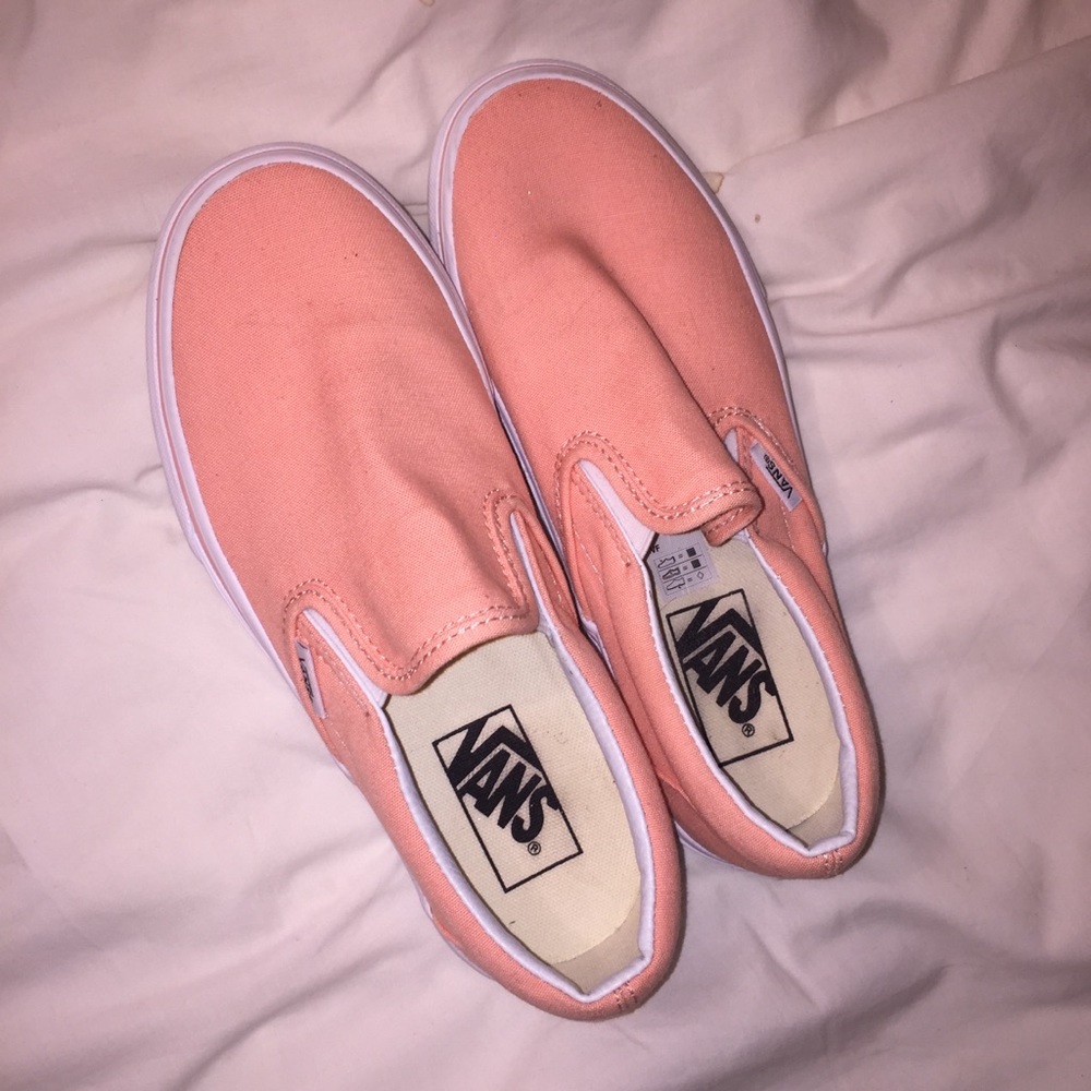 Peaches & cream slip on vans
